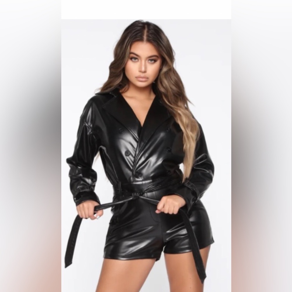 Fashion Nova faux leather romper